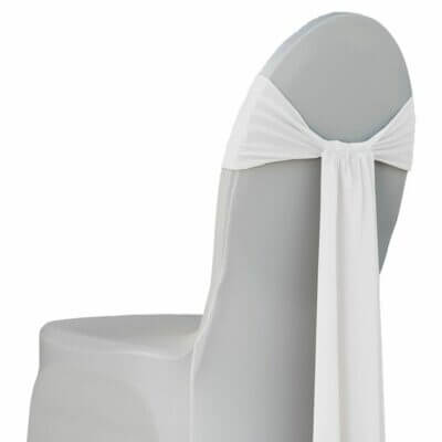schleife Stretchhusse Stuhl weiß